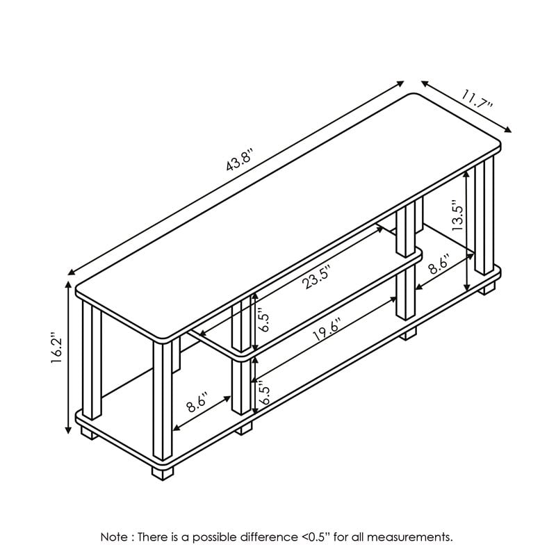 Furinno TURN-S-TUBE Wood Entertainment TV Stand for TV up to 50
