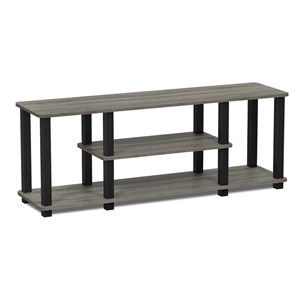 Furinno TURN-S-TUBE Wood Entertainment TV Stand for TV up to 50&quot in Gray/Black