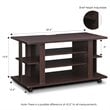 Furinno INDO Wood 4-Tier Tatami TV Stand for TV up to 44
