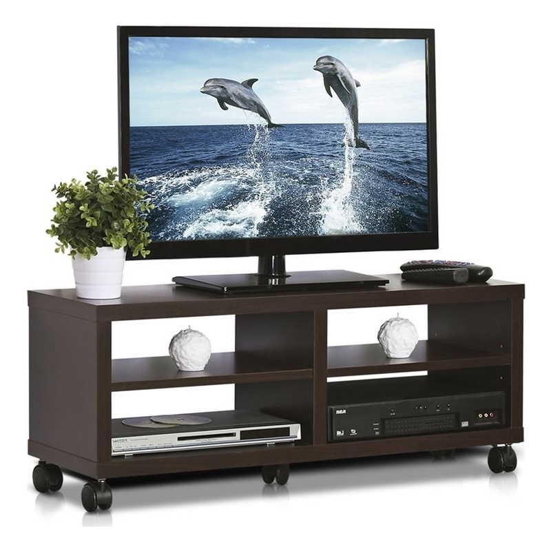 Furinno INDO Wood Tatami Entertainment TV Stand for TV up to 44