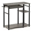 Furinno ABBOTT Wood Computer Desk with Bookshelf in French Oak Gray/Black