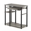 Furinno ABBOTT Wood Computer Desk with Bookshelf in French Oak Gray/Black