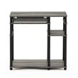 Furinno ABBOTT Wood Computer Desk with Bookshelf in French Oak Gray/Black