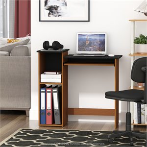 Furinno Econ Wood Multipurpose Computer Writing Desk in Light Cherry/Black