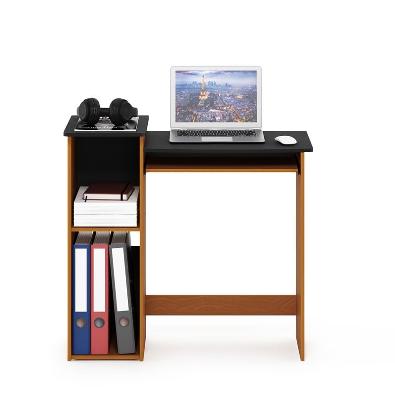 Furinno ECON Wood Multipurpose Computer Writing Desk in Light Cherry/Black