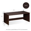 Furinno INDO Engineered Wood Low Rise Tatami Writing Desk in Espresso