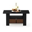 Furinno ANDREY Wood Coffee Table with Bin Drawer in Americano Black/Medium Brown
