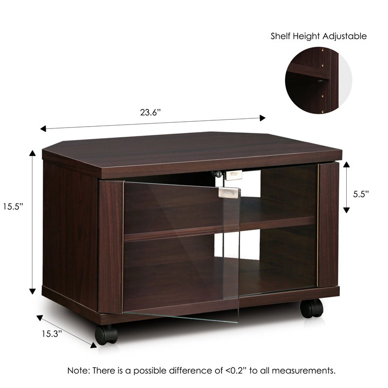 Furinno INDO Wood 3-Tier Petite TV Stand for TV up to 23