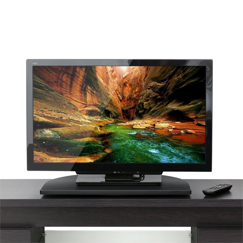 Furinno INDO Contemporary Engineered Wood Swivel TV Board in Black