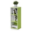 Furinno Luder Engineered Wood 3-Tier Open Shelf Bookcase in White/Green