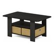 Furinno ANDREY Engineered Wood Coffee Table with Bin Drawer in Espresso/Brown