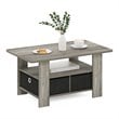 Furinno ANDREY Wood Coffee Table with Bin Drawer in French Oak Gray/Black