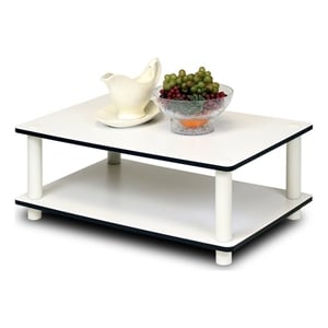 Furinno JUST Engineered Wood 2-Tier No Tools Coffee Table in White