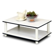 Furinno JUST Engineered Wood 2-Tier No Tools Coffee Table in White