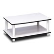 Furinno JUST Engineered Wood 2-Tier No Tools Coffee Table in White
