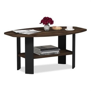Furinno Engineered Wood Simple Design Coffee Table in Columbia Walnut/Black