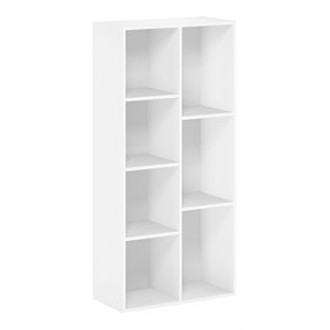 furinno luder engineered wood 7-cube reversible open shelf in white