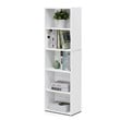 Furinno LUDER Wood 5-Tier Reversible Color Open Shelf Bookcase in White