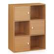 Furinno PASIR Engineered Wood 3-Tier Shelf with Round Handle in Light Cherry