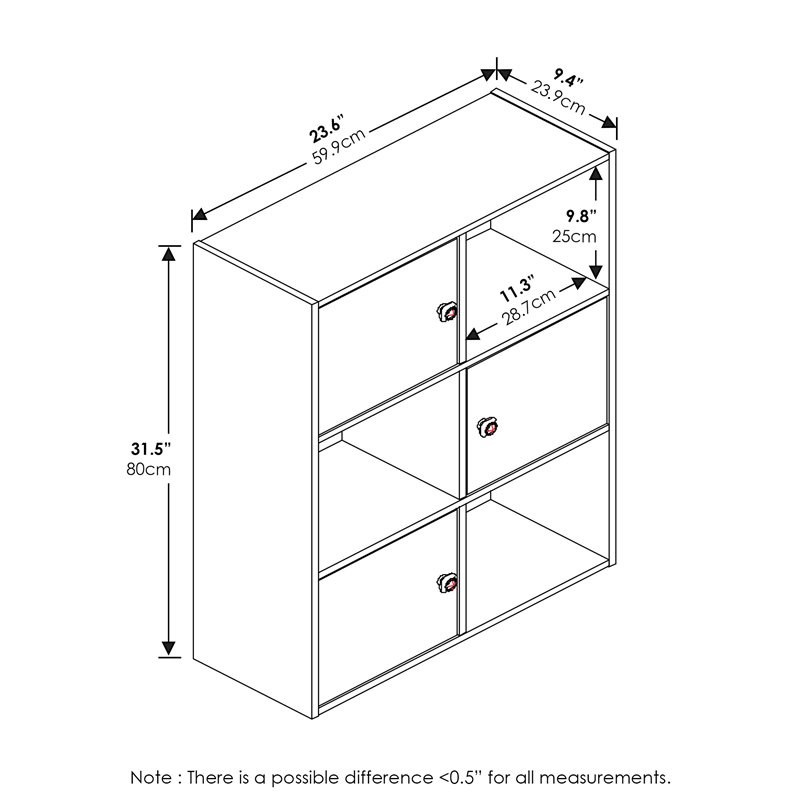 Furinno Pasir Engineered Wood 3-Tier Shelf with Round Handle in Light Cherry
