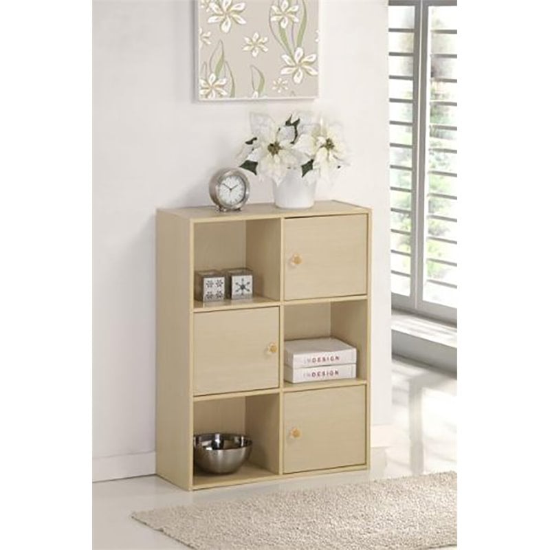 Furinno PASIR Wood 3-Tier Shelf with Round Handle in Steam Beech/Natural