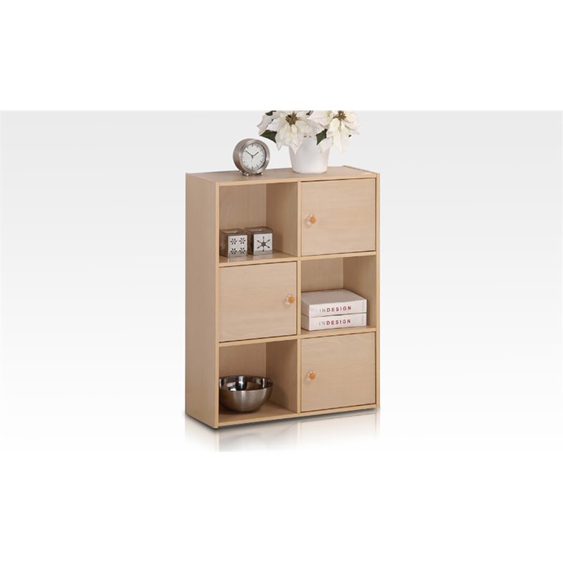 Furinno PASIR Wood 3-Tier Shelf with Round Handle in Steam Beech/Natural
