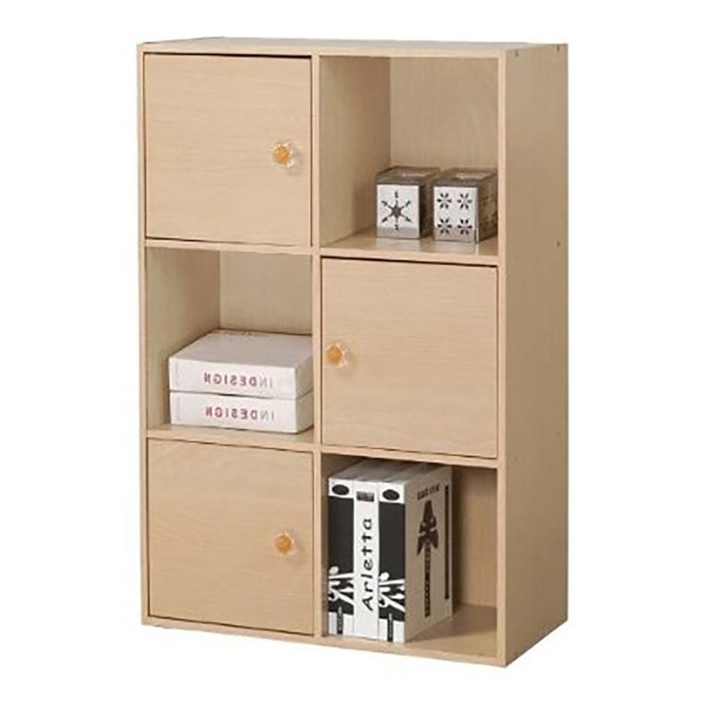 Furinno PASIR Wood 3-Tier Shelf with Round Handle in Steam Beech/Natural