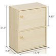 Furinno PASIR Wood 2-Tier Bookcase with Round Handle in Steam Beech/Natural