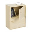 Furinno PASIR Wood 2-Tier Bookcase with Round Handle in Steam Beech/Natural