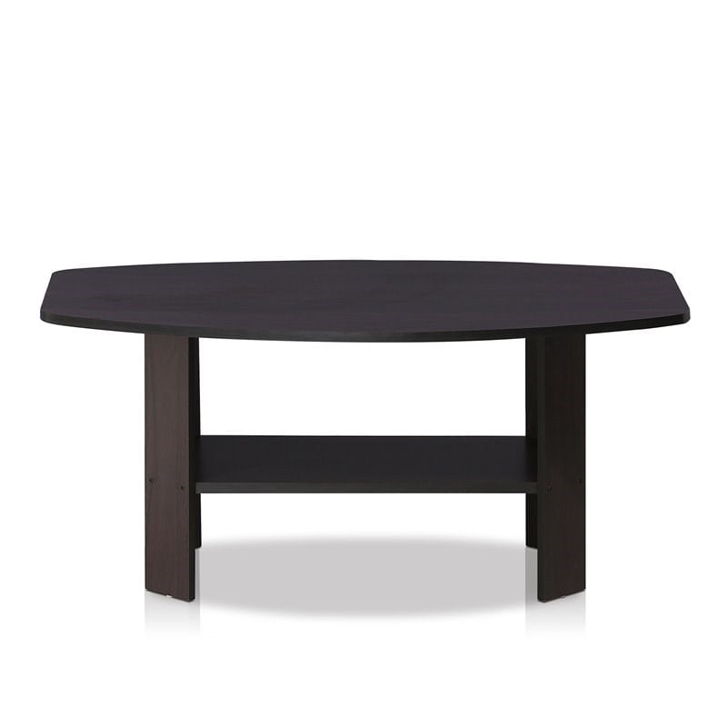 Furinno Engineered Wood Simple Design Coffee Table in Dark Walnut
