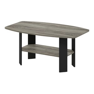 furinno engineered wood simple design coffee table in french oak gray/black
