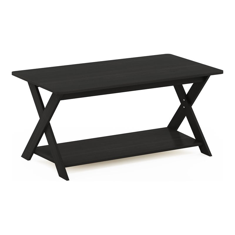 Furinno Modern Engineered Wood SIMPLISTIC Criss-Crossed Coffee Table in Espresso