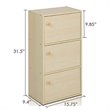 Furinno PASIR Wood 3-Tier Bookcase with Round Handle in Steam Beech/Natural