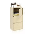 Furinno PASIR Wood 3-Tier Bookcase with Door in Steam Beech/Natural