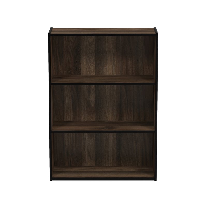 Furinno PASIR Engineered Wood 3-Tier Open Shelf in Columbia Walnut