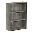 Furinno PASIR Engineered Wood 3-Tier Open Shelf in French Oak Gray