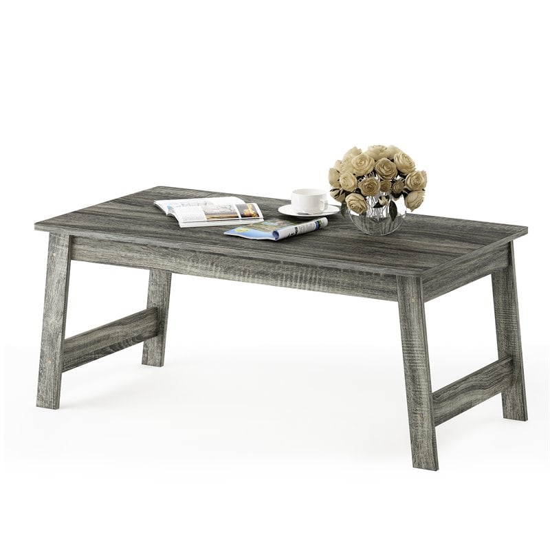 Furinno Contemporary Engineered Wood BEGINNING Coffee Table in French Oak Gray