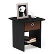 Furinno DARIO Wood End Table Storage Shelf in Americano Black/Medium Brown