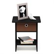 Furinno DARIO Wood End Table Storage Shelf in Americano Black/Medium Brown