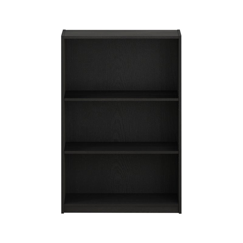 Furinno JAYA Wood Simple Home 3-Tier AdJUSTable Shelf Bookcase in Black