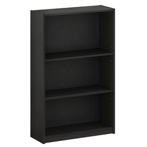 furinno jaya wood simple home 3-tier adjustable shelf bookcase in black