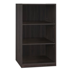 furinno jaya wood simple home 3-tier adjustable shelf bookcase in espresso