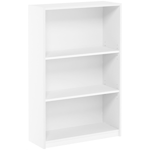 furinno jaya wood simple home 3-tier adjustable shelf bookcase in white