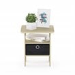 Furinno ANDREY Engineered Wood End Table with Bin Drawer in Steam Beech/Natural