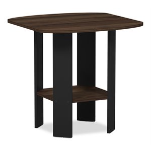 furinno engineered wood simple design end table in columbia walnut/black
