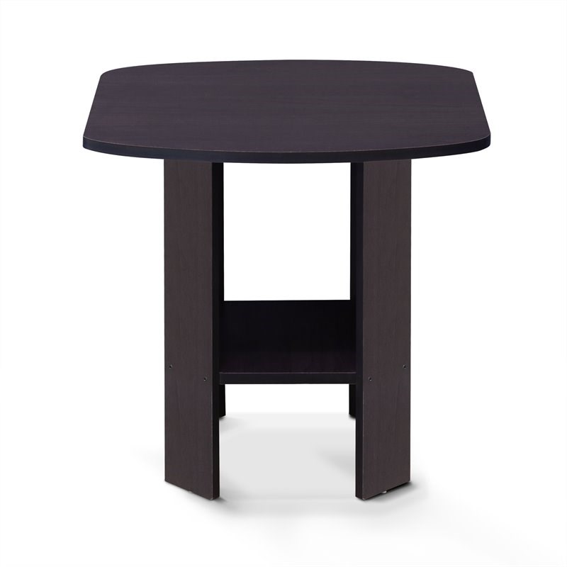 Furinno Contemporary Engineered Wood Simple Design End Table in Dark Walnut