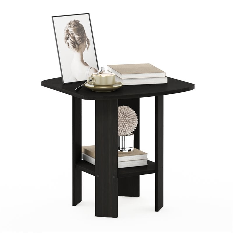 Furinno Contemporary Engineered Wood Simple Design End Table in Espresso