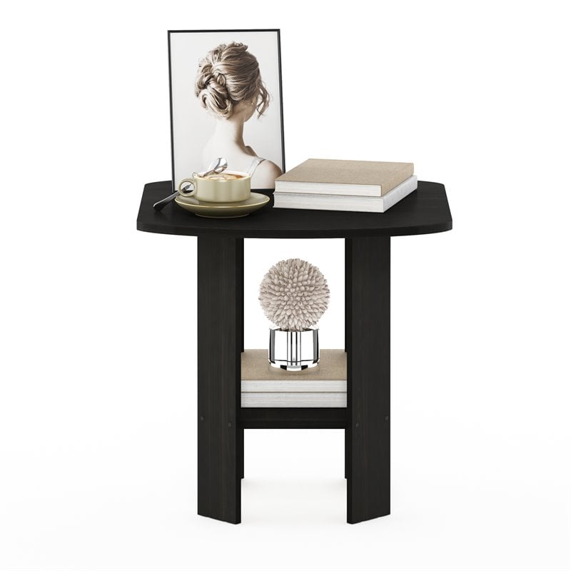 Furinno Contemporary Engineered Wood Simple Design End Table in Espresso