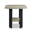 Furinno Engineered Wood Simple Design End Table in French Oak Gray/Black