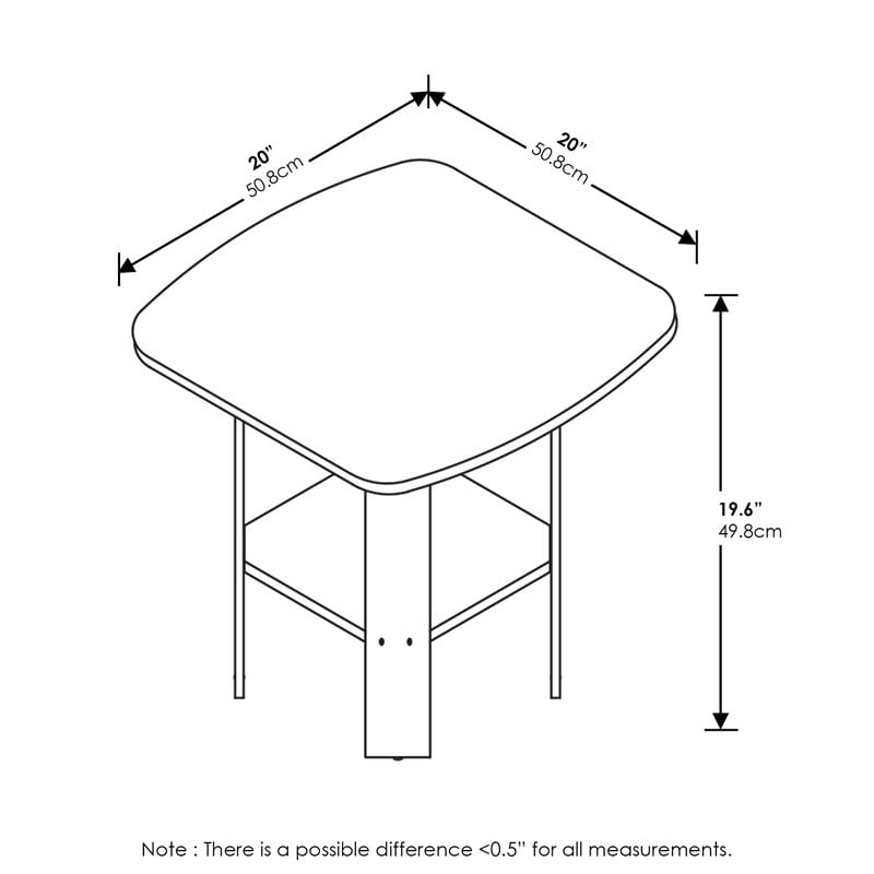 Furinno Engineered Wood Simple Design End Table in French Oak Gray/Black